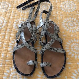 Super cute flat strapped sandals w/ toe loop !!☺️